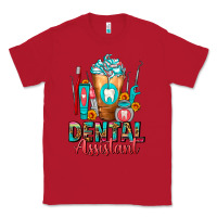Red Dental Assistant Dentist Frappe Classic Tee - FaDigitalArtStudio