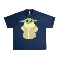 Navy Baby Grogu Legend Urban Heavy Tee - linhVisuals