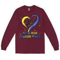 Burgundy world down syndrome symbol Long Sleeve Tee - Artiststas