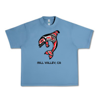 Pebble Blue mill valley, california native american orca killer whale raglan baseb Urban Heavy Tee - linhVisuals