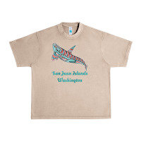 French Oak san juan islands upward orca killer whale native american raglan baseb Urban Heavy Tee - linhVisuals