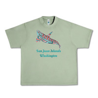 Oil Green san juan islands upward orca killer whale native american raglan baseb Urban Heavy Tee - linhVisuals