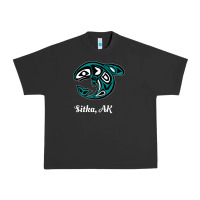Pigment Black sitka alaska native american tribal orca killer whale raglan baseball Urban Heavy Tee - linhVisuals
