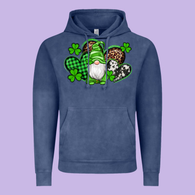 St Patricks Day Gnome With Western Hearts Vintage Hoodie Designed By Artiststas