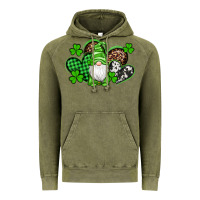Vintage Olive st patricks day gnome with western hearts Vintage Hoodie - Artiststas