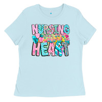 Baby Blue Nursing is a work of heart Ladies Tee - CowhideDigitalArt
