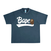 Midnight Navy bape text Urban Heavy Tee - linhVisuals