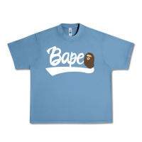 Pebble Blue bape text Urban Heavy Tee - linhVisuals