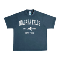 Midnight Navy niagara falls new york ny vintage athletic sports design t shirt Urban Heavy Tee - linhVisuals
