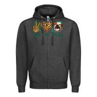 Charcoal Heather Peace Love Bulldog Zipper Hoodie - Jasminsmagicworld