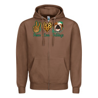 Chestnut Peace Love Bulldog Zipper Hoodie - Jasminsmagicworld
