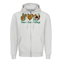 Dove Grey Peace Love Bulldog Zipper Hoodie - Jasminsmagicworld