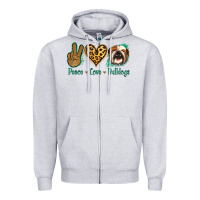 Heather Grey Peace Love Bulldog Zipper Hoodie - Jasminsmagicworld