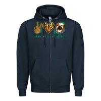 Navy Peace Love Bulldog Zipper Hoodie - Jasminsmagicworld
