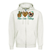 Oatmeal Heather Peace Love Bulldog Zipper Hoodie - Jasminsmagicworld