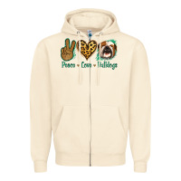Sandshell Peace Love Bulldog Zipper Hoodie - Jasminsmagicworld