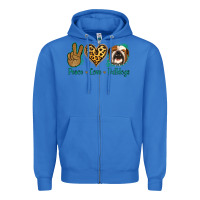 True Royal Peace Love Bulldog Zipper Hoodie - Jasminsmagicworld