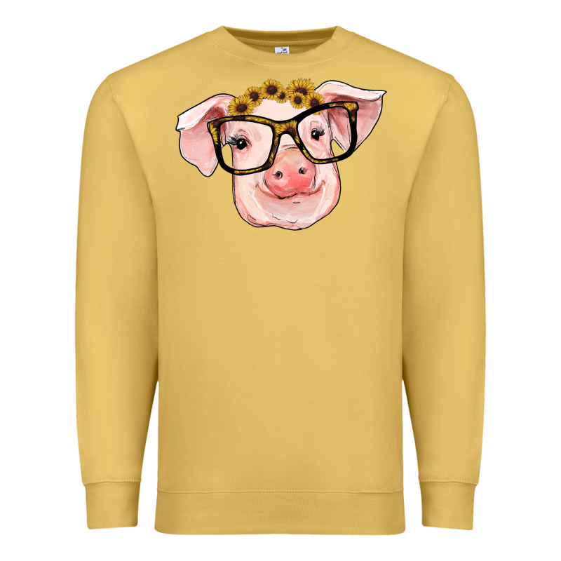 Sunflowers With Pig Premium Sweatshirt by RanaPortraitStore | Teevron