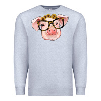 Heather Grey sunflowers with pig Premium Sweatshirt - RanaPortraitStore