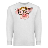 Oatmeal Heather sunflowers with pig Premium Sweatshirt - RanaPortraitStore