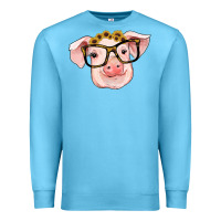 Ocean Blue sunflowers with pig Premium Sweatshirt - RanaPortraitStore