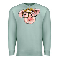 Seafoam sunflowers with pig Premium Sweatshirt - RanaPortraitStore