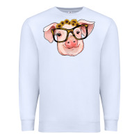 White sunflowers with pig Premium Sweatshirt - RanaPortraitStore