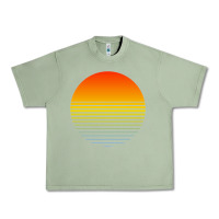 Oil Green retro sunset Urban Heavy Tee - linhVisuals
