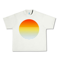 Pistachio retro sunset Urban Heavy Tee - linhVisuals