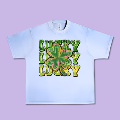Lucky Clover Urban Heavy Tee Designed By Cowhidedigitalart