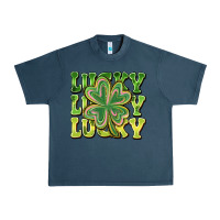 Midnight Navy Lucky Clover Urban Heavy Tee - CowhideDigitalArt