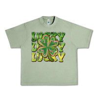 Oil Green Lucky Clover Urban Heavy Tee - CowhideDigitalArt