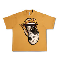 Peanut Butter Western Leopard Cowhide Tongue Urban Heavy Tee - Jasminsmagicworld