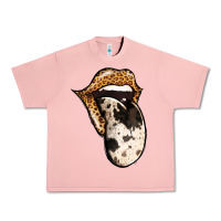Salmon Western Leopard Cowhide Tongue Urban Heavy Tee - Jasminsmagicworld