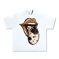 White Western Leopard Cowhide Tongue Urban Heavy Tee - Jasminsmagicworld