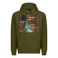 Army Green statue of liberty tumbler Premium Hoodie - BarkalooDesign
