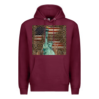 Burgundy statue of liberty tumbler Premium Hoodie - BarkalooDesign