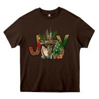 Chocolate Brown joy christmas with cross bbs Heavy Core Tee - BundleAndBundleShop