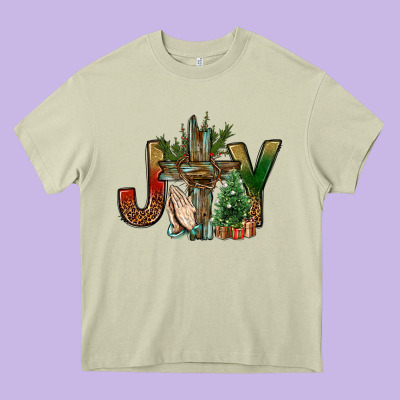 Joy Christmas With Cross Bbs Heavy Core Tee Designed By Bundleandbundleshop