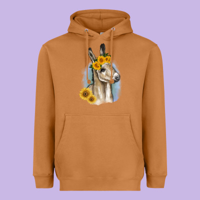 Sunflower Baby Donkey Heavyweight Hoodie Designed By Ranaportraitstore