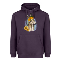 Plum Sunflower Baby Donkey Heavyweight Hoodie - RanaPortraitStore