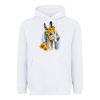 White Sunflower Baby Donkey Heavyweight Hoodie - RanaPortraitStore