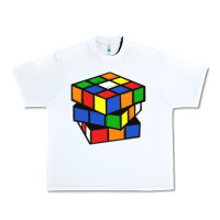 White rubik cube Urban Heavy Tee - linhVisuals