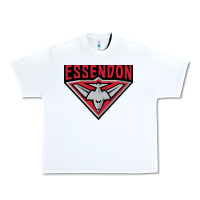 White essendon fc Urban Heavy Tee - linhVisuals