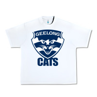 White geelong cats Urban Heavy Tee - linhVisuals