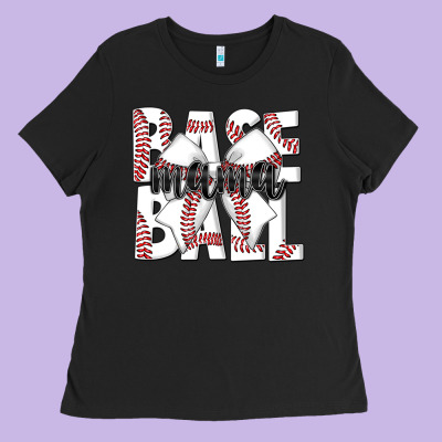 Baseball Mama Ladies Tee Designed By Cowhidedigitalart