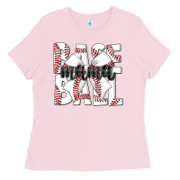 Bubblegum Pink baseball mama Ladies Tee - CowhideDigitalArt