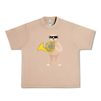 Burro funny sloth wearing sunglasses playing french horn Urban Heavy Tee - linhVisuals