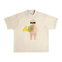 Sandshell funny sloth wearing sunglasses playing french horn Urban Heavy Tee - linhVisuals