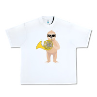 White funny sloth wearing sunglasses playing french horn Urban Heavy Tee - linhVisuals